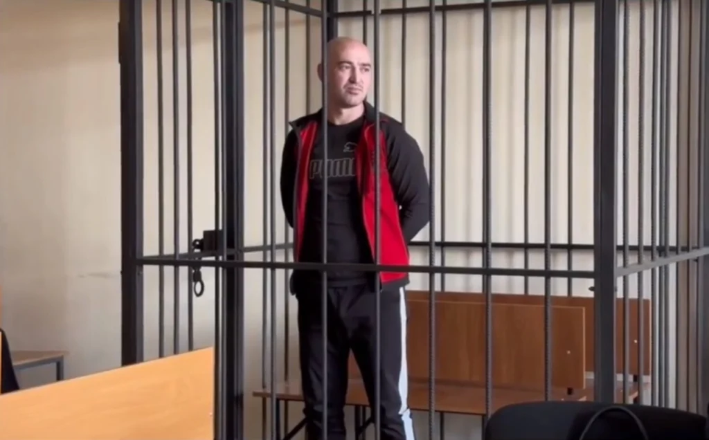 Андрей Рыкашев в Наро-Фоминском городском суде в сентябре 2023. Источник: скриншот видео из паблика ВКонтакте «Прокуратура Московской области».